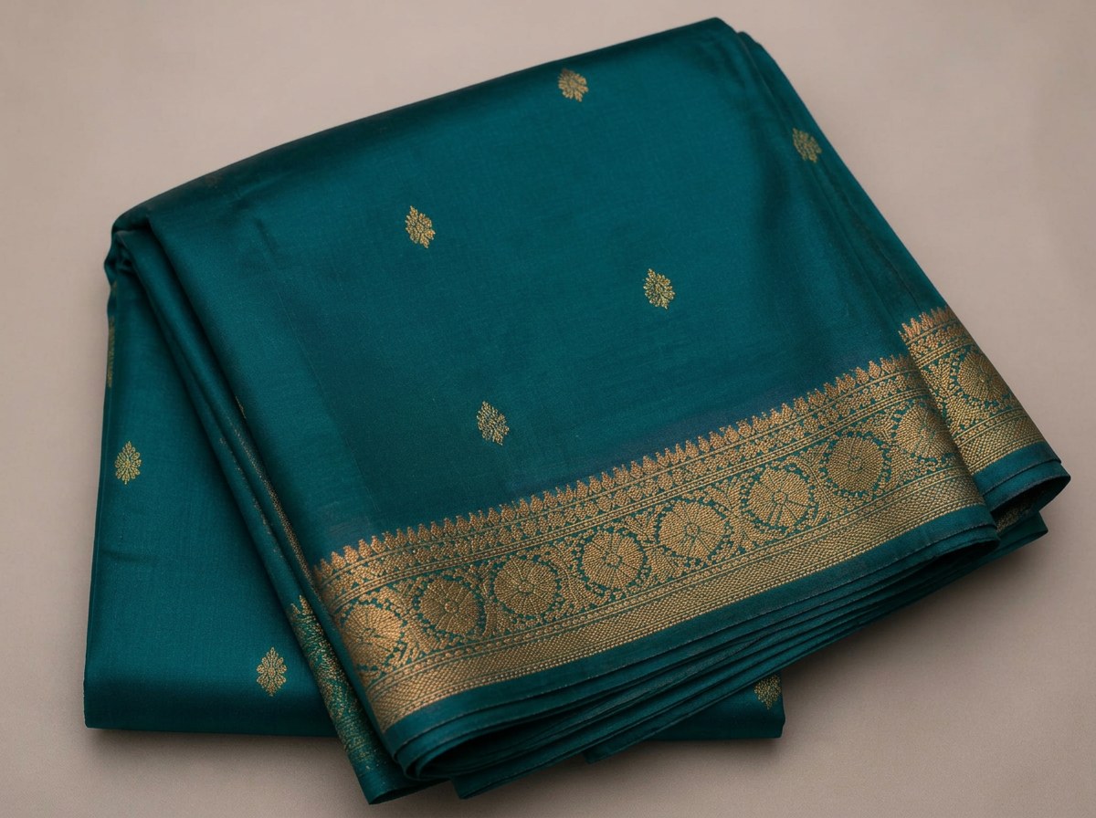 Oil mark on a silk saree after cleaning